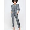 Indigo Boutique Animal Print Jumpsuit With Shoulder Pads Jumpsuits
