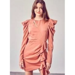 Indigo Boutique Dresses Ruffle Sleeve Puff Mini Dress