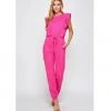 Indigo Boutique Jumpsuits Fuchsia Ruffle Sleeve Jumpsuit