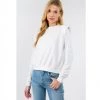 Indigo Boutique White Shoulder Pad Sweater