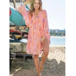 Indigo Boutique Orange Tie Dye Chiffon Dress