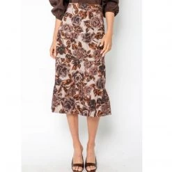 Indigo Boutique Woven Fall Floral Skirt Bottoms