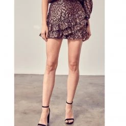 Indigo Boutique Bronx Animal Print Ruffle Skirt