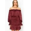 Indigo Boutique Wine And Gold Off The Shoulder Dress