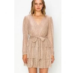 Indigo Boutique Dresses Gold Ruffle Dress