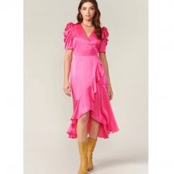 Indigo Boutique Dresses Brenda Puff Sleeve Ruffled Maxi Dress