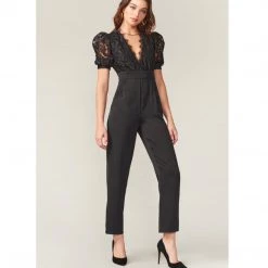 Indigo Boutique Hera Metallic Lace High Waist Jumpsuit
