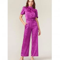 Indigo Boutique Jumpsuits Theo Jacquard Open Back Jumpsuit