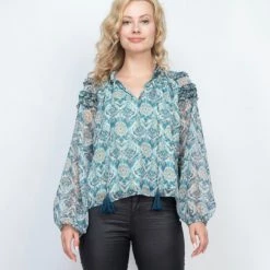 Indigo Boutique Multi Baby Doll Blouse Tops