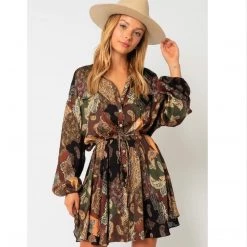 Indigo Boutique Dresses Brown Paisley Dress