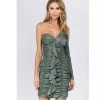 Indigo Boutique Dresses Ruffle Green One Shoulder Dress