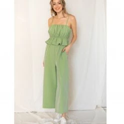 Indigo Boutique Mint Ruffle Jumpsuit