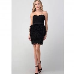 Indigo Boutique Dresses Sweetheart Feather Dress