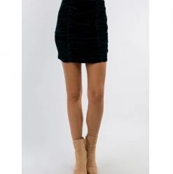 Indigo Boutique Pine Velvet Mini Skirt