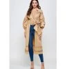 Indigo Boutique Tie Front Jacket In Taupe Tops
