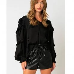 Indigo Boutique Black Martini Blouse Tops