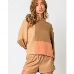 Indigo Boutique Mocha Aragon Sweater Tops