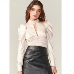 Indigo Boutique Tops Cora Open Back Sateen Top