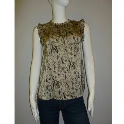 Indigo Boutique Tops Satin Ruffle Sleeve Blouse