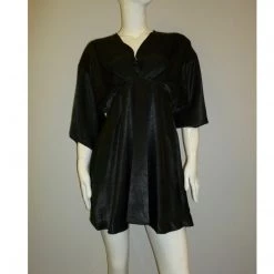 Indigo Boutique Satin Kimono Romper Black