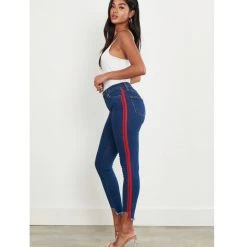 Indigo Boutique Red Stripe Denim