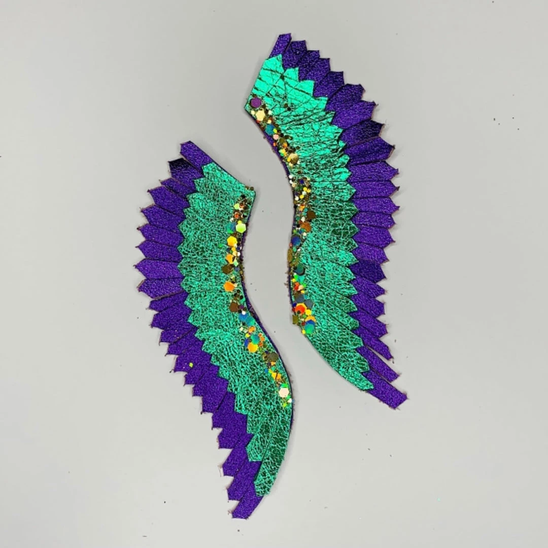 Indigo Boutique Large Leather Mardi Gras Wings Accessories 3 Indigo Boutique Large Leather Mardi Gras Wings Accessories