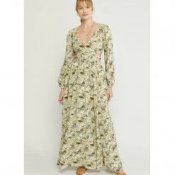 Indigo Boutique Leaf Cutout Maxi