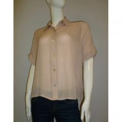 Indigo Boutique Gauze Oversized Blouse In Blush Tops