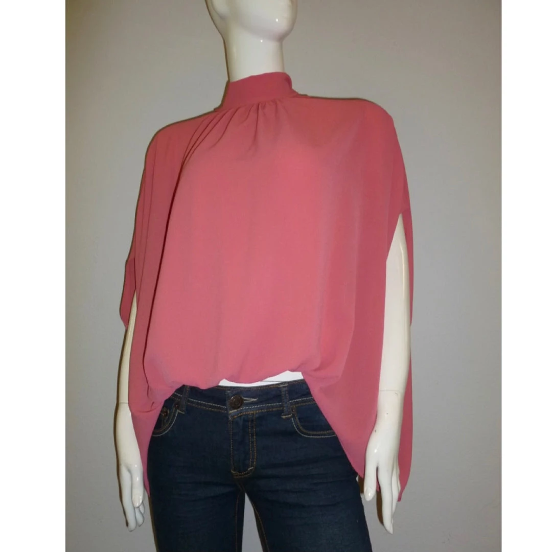Indigo Boutique Mock Neck Blush Caftan Tops 3 Indigo Boutique Mock Neck Blush Caftan Tops