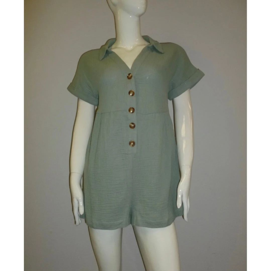 Indigo Boutique Gauze Romper Sea Foam Dresses 3 Indigo Boutique Gauze Romper Sea Foam Dresses