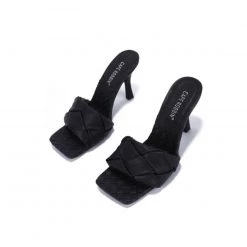 Indigo Boutique Shoes Square Toe Stiletto Slide In Black