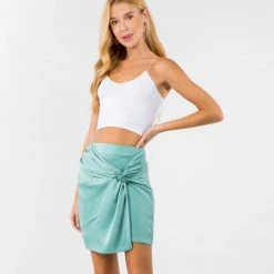 Indigo Boutique Cool Green Mini Twist Skirt