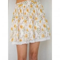 Indigo Boutique Yellow Floral Skirt