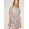 Indigo Boutique Dresses Silver Sequin Mini Dress
