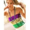 Indigo Boutique Mardi Gras Sequin Tube Top