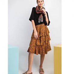 Indigo Boutique Brown Polka Dot Skirt