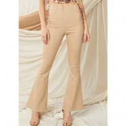 Indigo Boutique Flare Pullon Pant In Taupe
