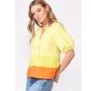 Indigo Boutique New Arrivals Playa Colorblock Polpin Blouse