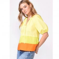 Indigo Boutique New Arrivals Playa Colorblock Polpin Blouse