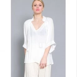 Indigo Boutique Tops White Puff Sleeve Blouse