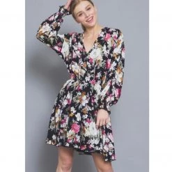 Indigo Boutique Floral Tie Waisted Mini Dress