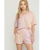 Indigo Boutique New Arrivals Pink And Orange Short And Blouse Set