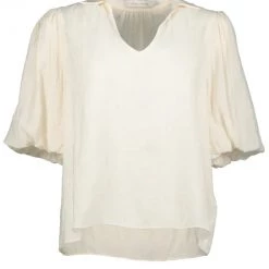 Indigo Boutique SOFIA BUBBLE SLEEVE WHITE TOP New Arrivals