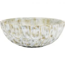 Indigo Boutique Furniture ALEXIS GOLD & GREY WASHED DECORATIVE BOWL