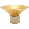 Indigo Boutique TAYLOR GOLD DISPLAY BOWL ON GRAY PEDESTAL