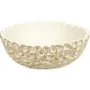 Indigo Boutique ROUND WHITE SWIRL BOWL WITH GOLD ACCENTS Furniture