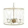 Indigo Boutique OPEN WEAVE FRENCH WHITE & GOLD ROUND CHANDELIER
