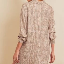 Indigo Boutique Pattern Print Button Down Shift Dress Dresses