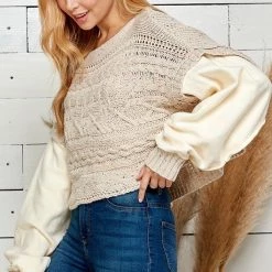 Indigo Boutique Oversized Cable Knit Sweater Tops