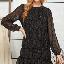 Indigo Boutique Dresses Black Tiered Casual Dress